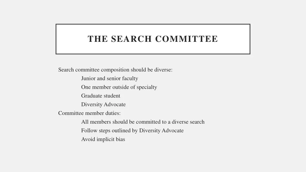 the search committee