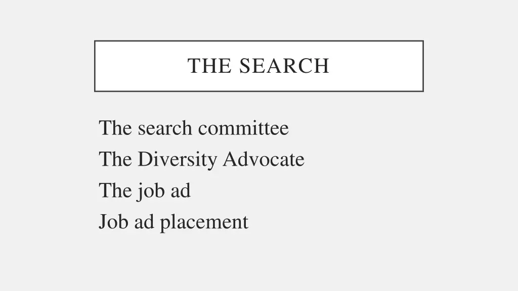 the search