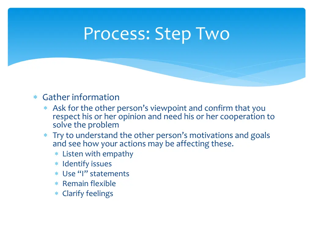 process step two