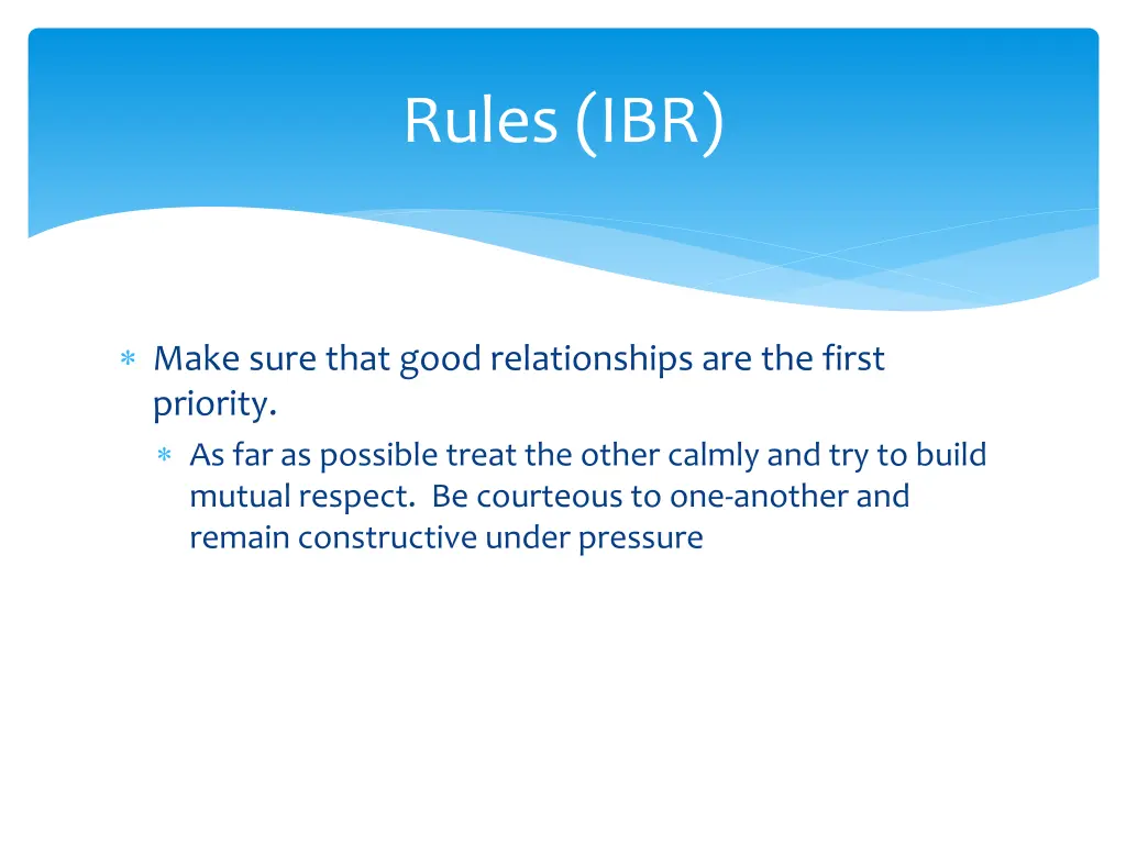rules ibr