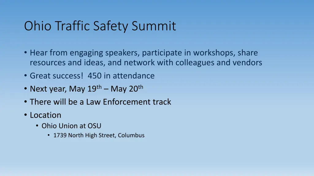 ohio traffic safety summit