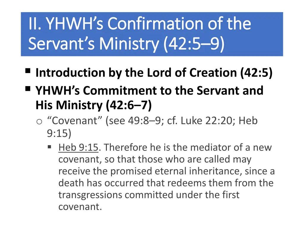 ii yhwh s confirmation of the ii yhwh