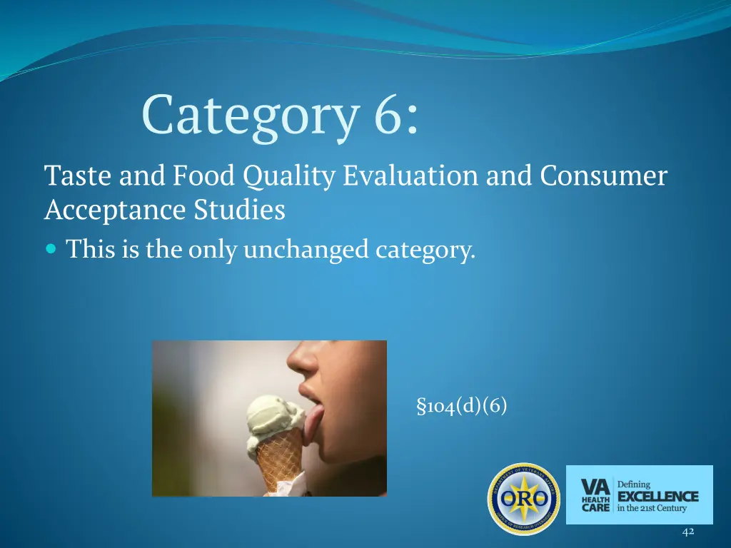 category 6 taste and food quality evaluation