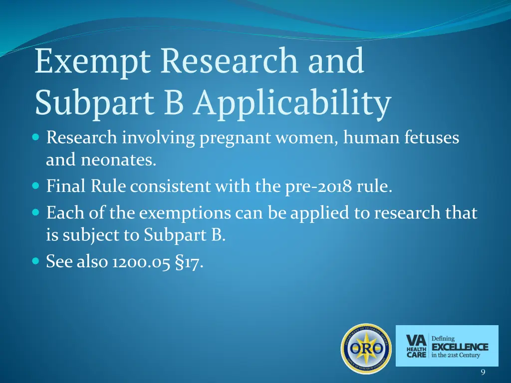 exempt research and subpart b applicability