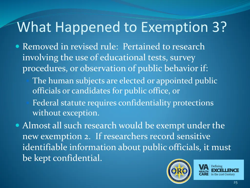what happened to exemption 3