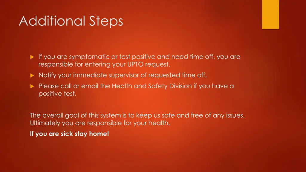 additional steps
