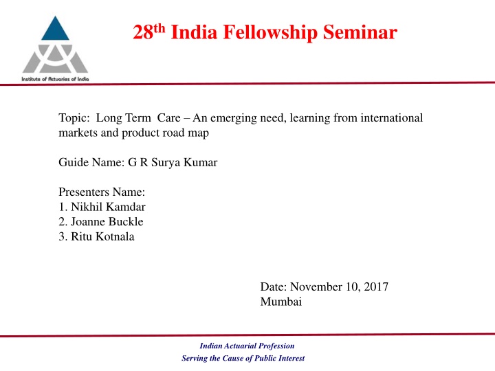 28 th india fellowship seminar