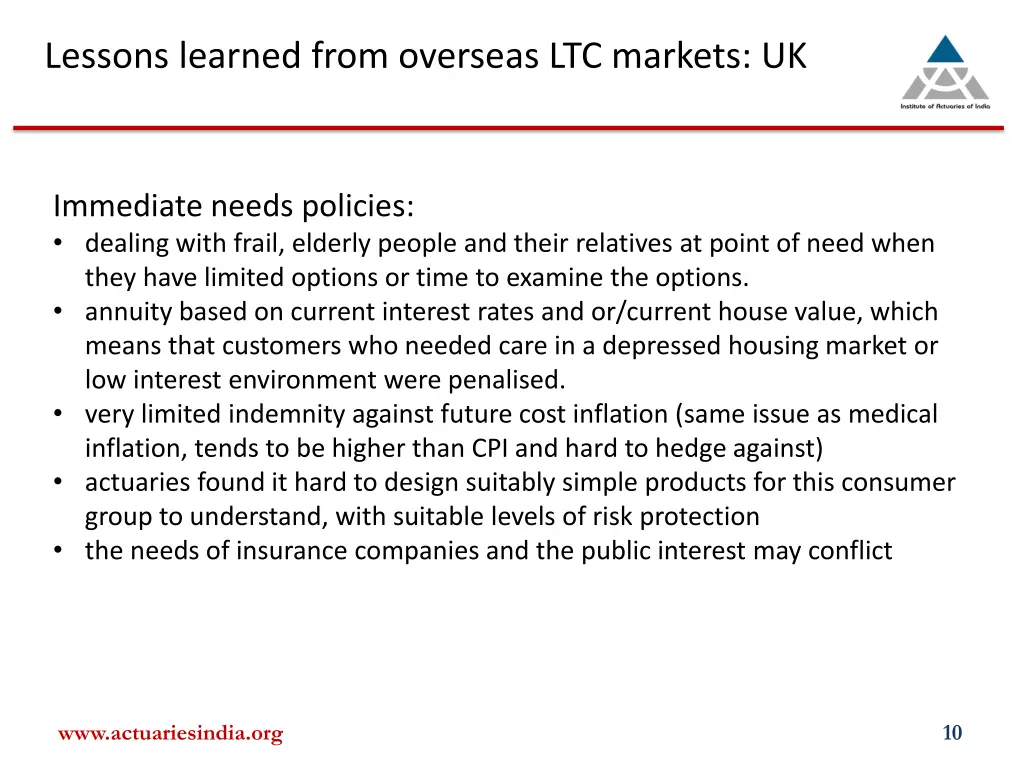 lessons learned from overseas ltc markets uk 2
