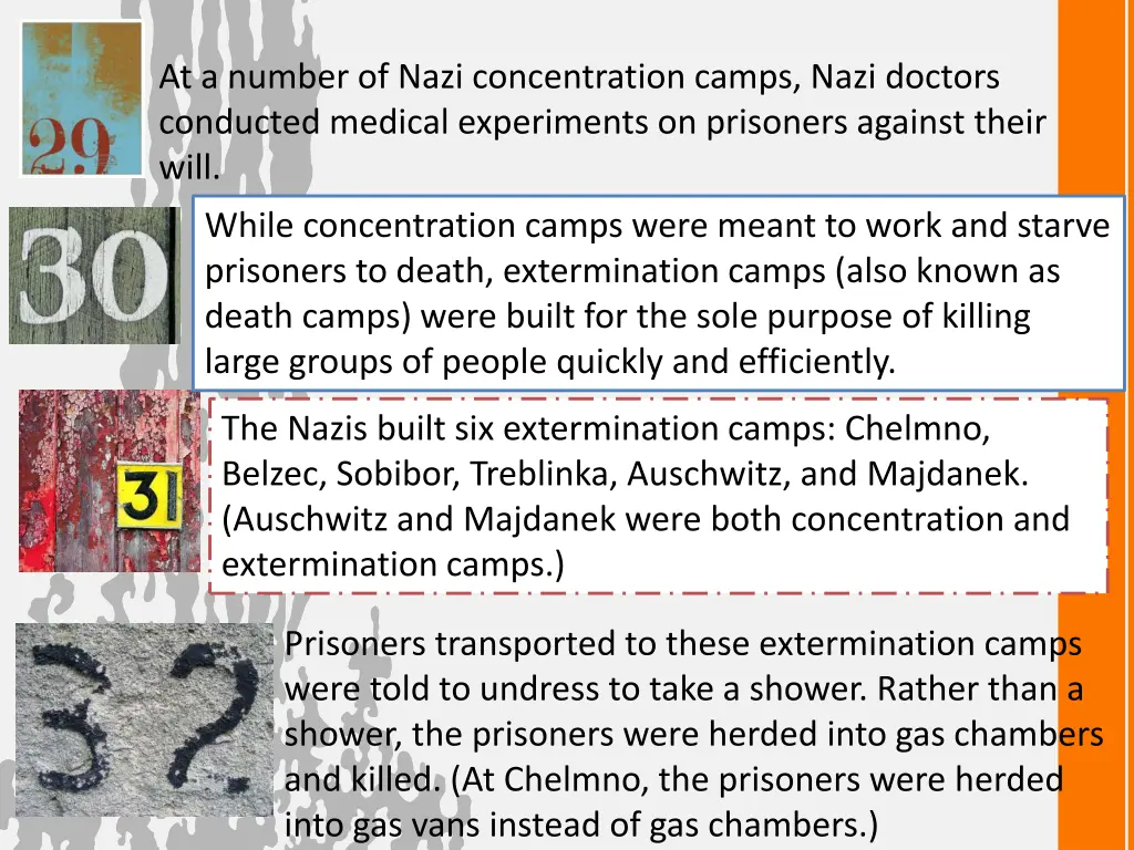 at a number of nazi concentration camps nazi