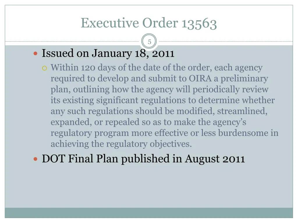 executive order 13563