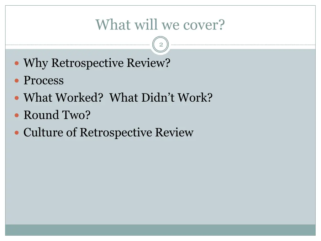 what will we cover