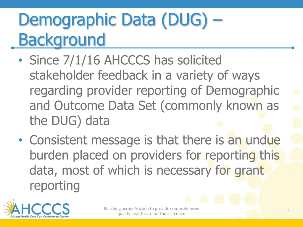 demographic data dug background since