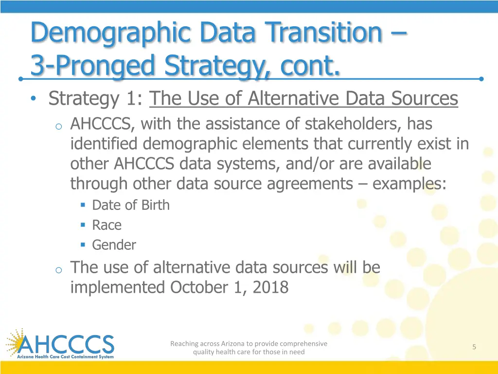 demographic data transition 3 pronged strategy 1