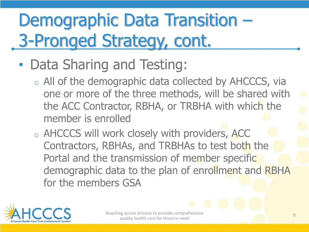 demographic data transition 3 pronged strategy 5