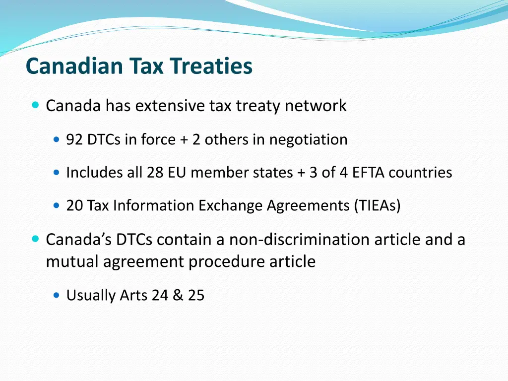 canadian tax treaties 1