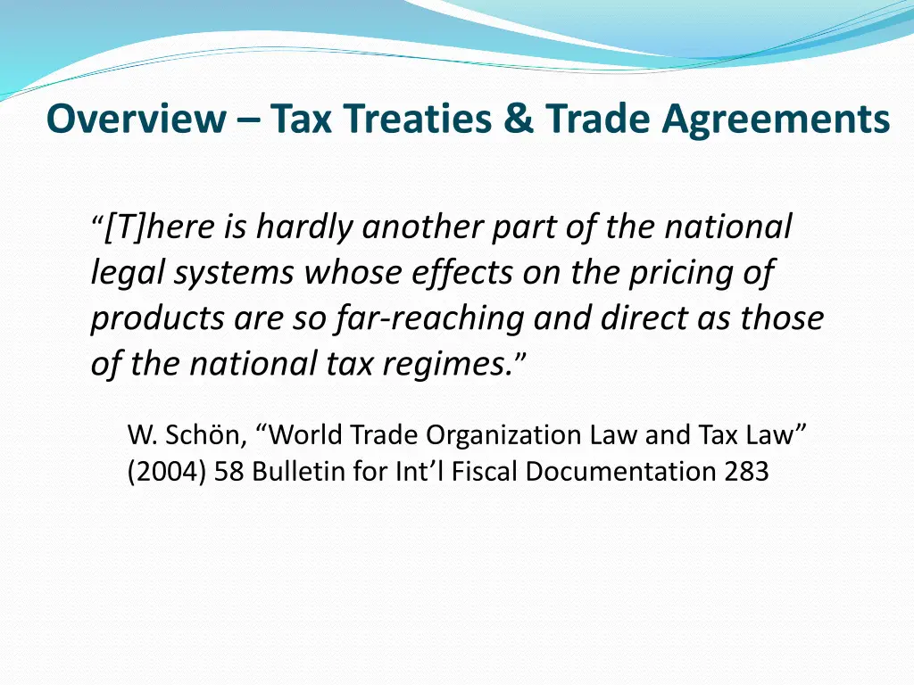 overview tax treaties trade agreements