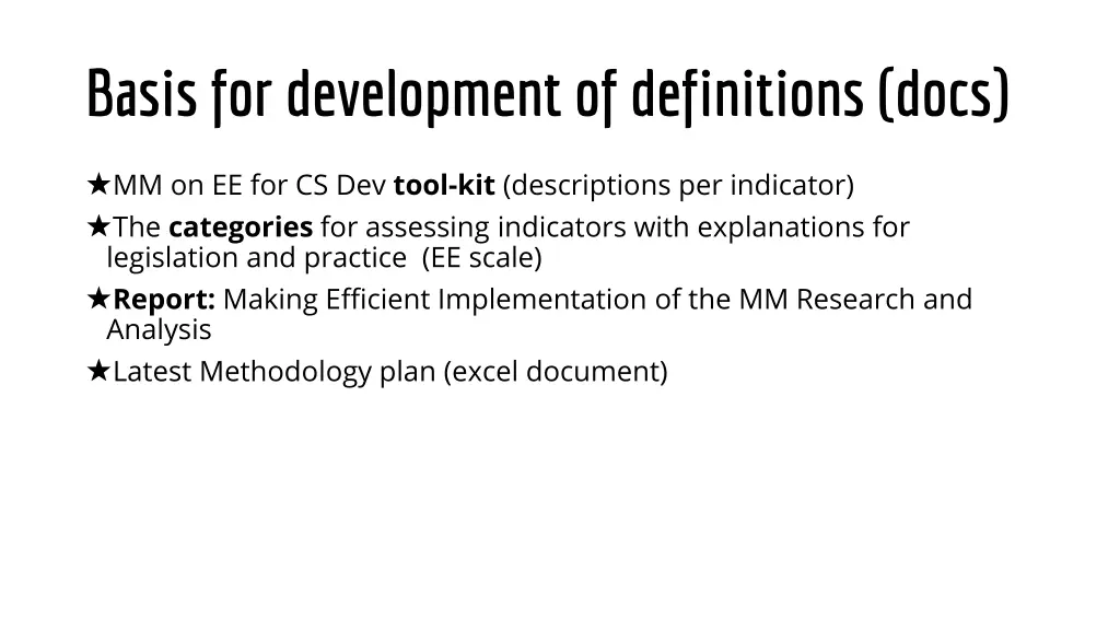 basis for development of definitions docs