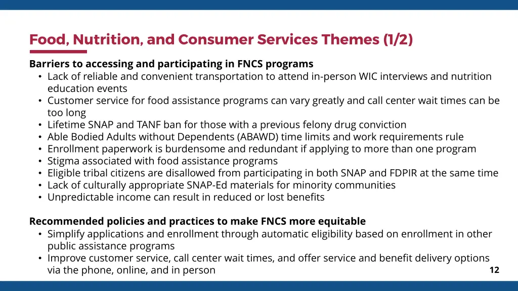 food nutrition and consumer services themes 1 2
