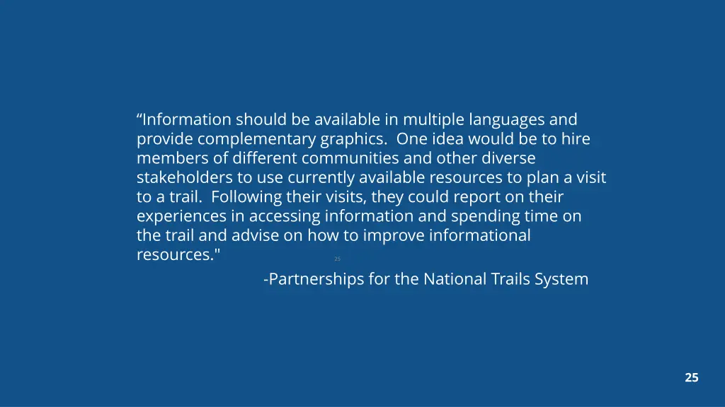 information should be available in multiple