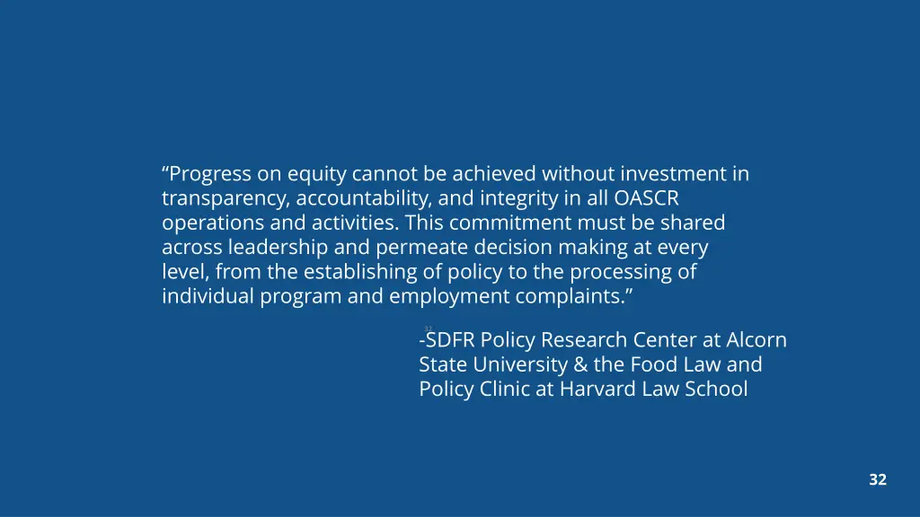 progress on equity cannot be achieved without