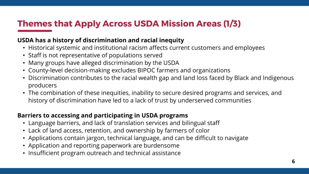 themes that apply across usda mission areas 1 3