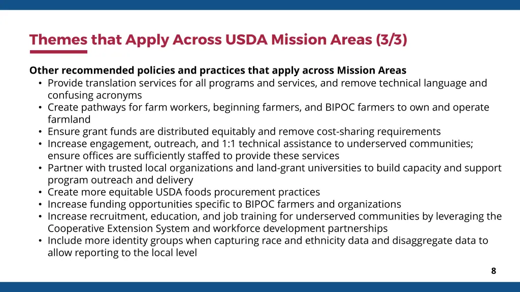 themes that apply across usda mission areas 3 3