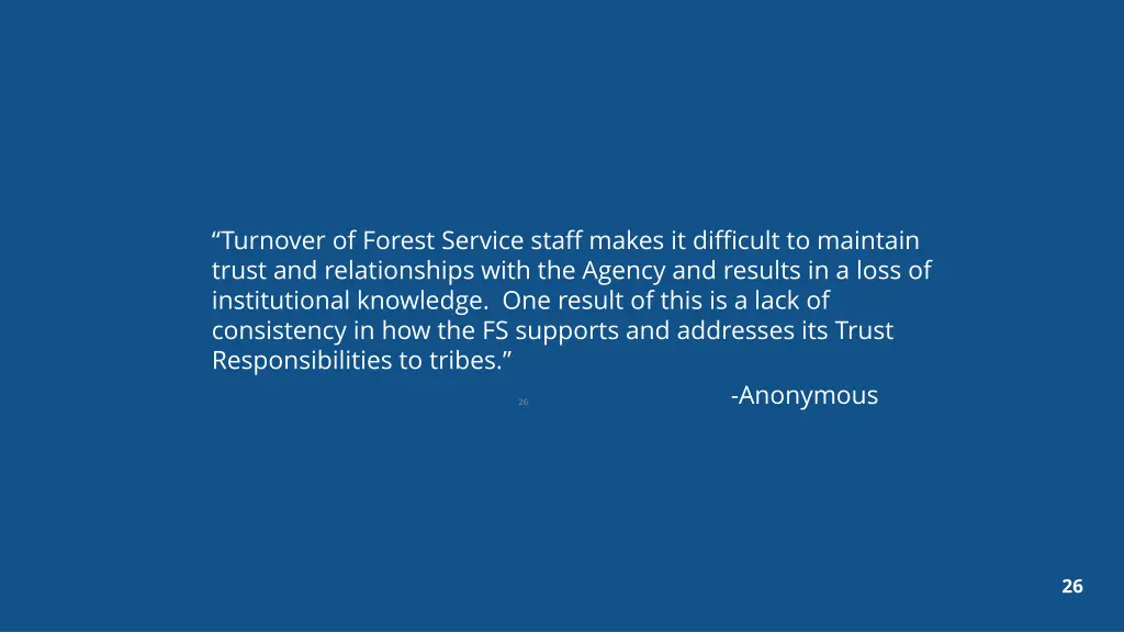 turnover of forest service staff makes
