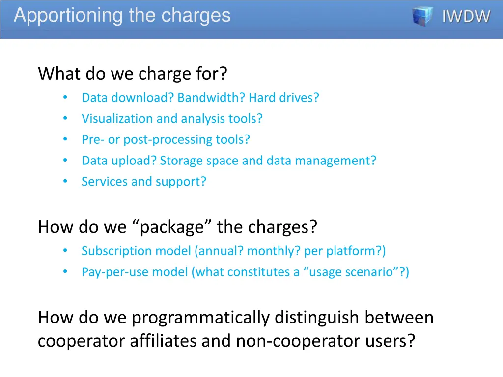 apportioning the charges