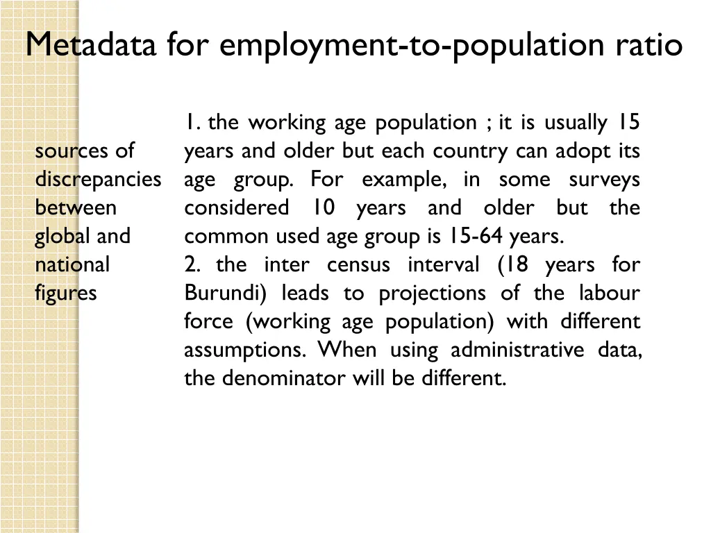 metadata for employment to population ratio 3