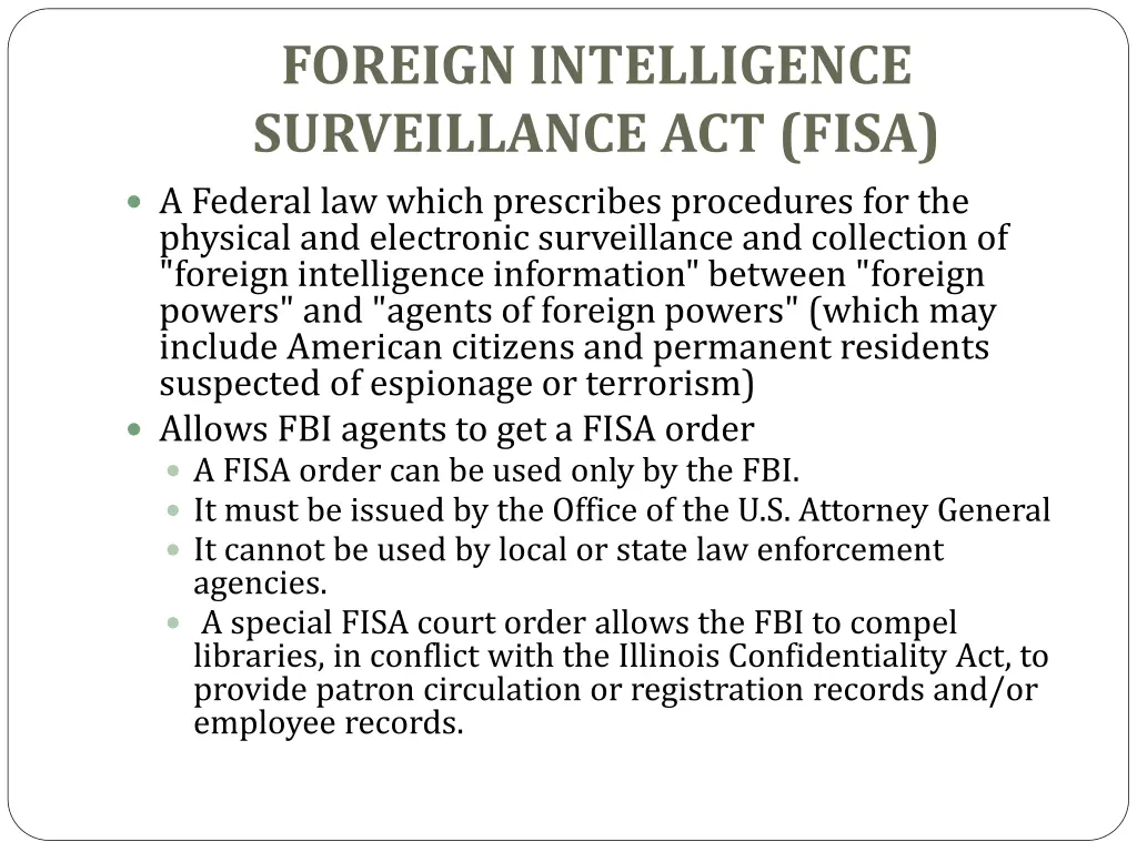 foreign intelligence surveillance act fisa