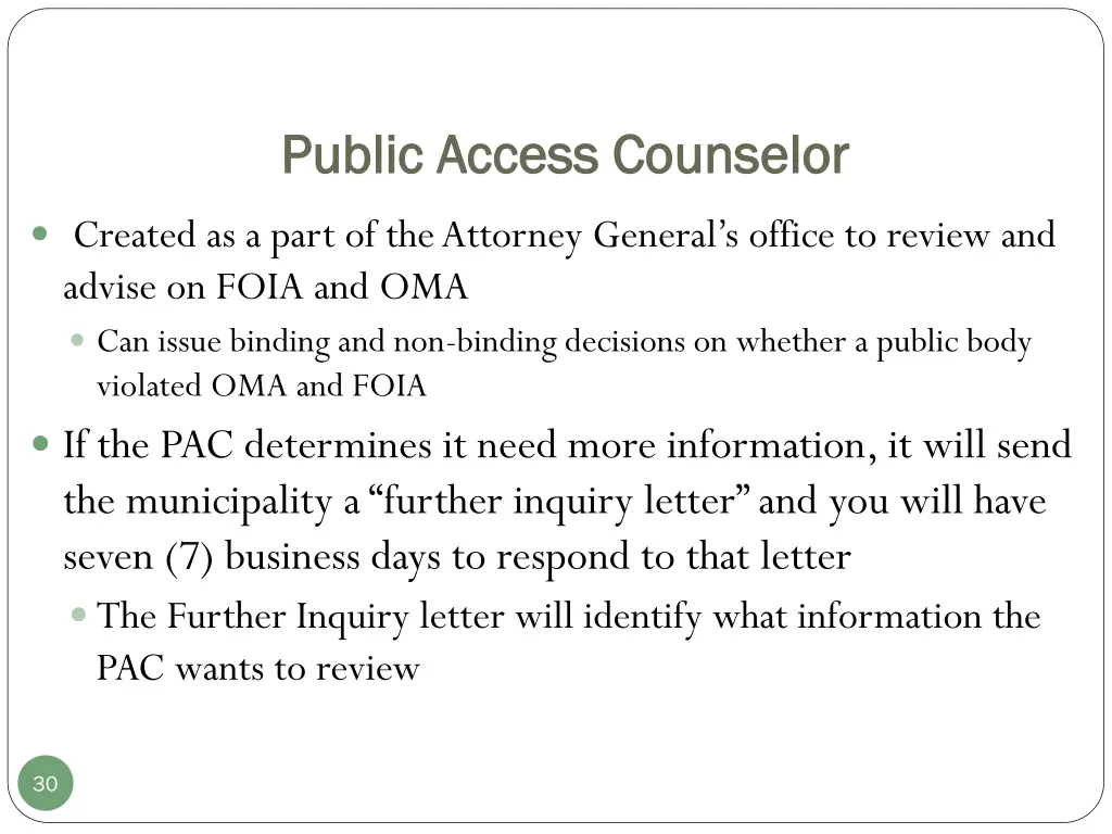 public access counselor public access counselor