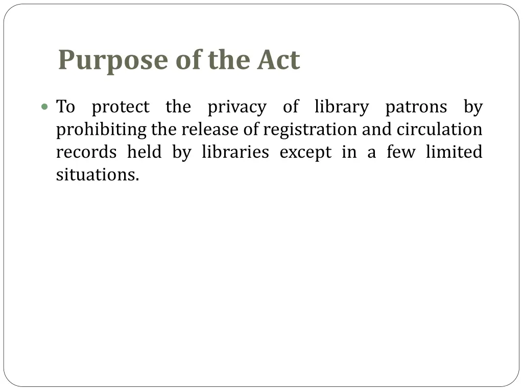 purpose of the act