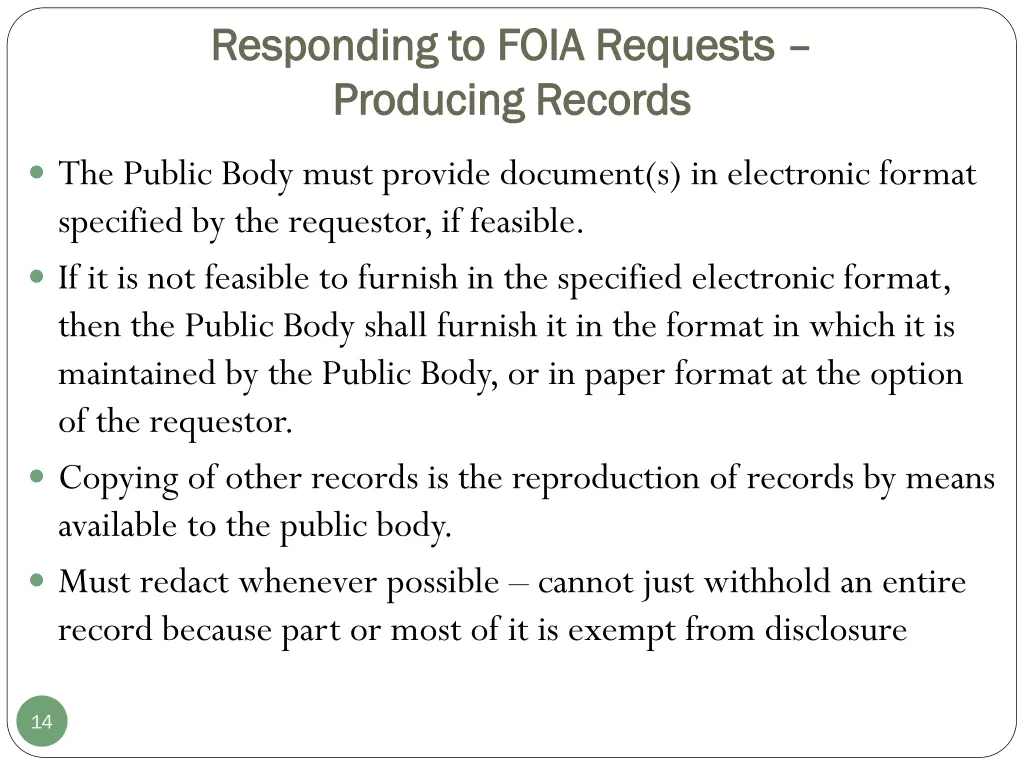 responding to foia requests responding to foia