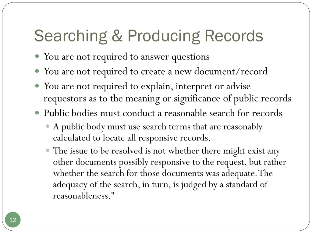 searching producing records