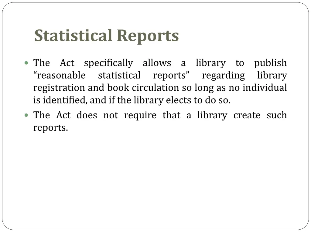 statistical reports