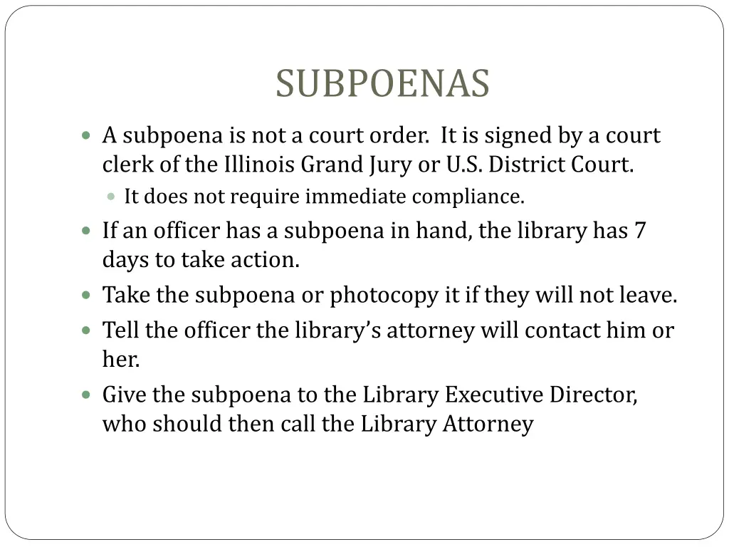 subpoenas