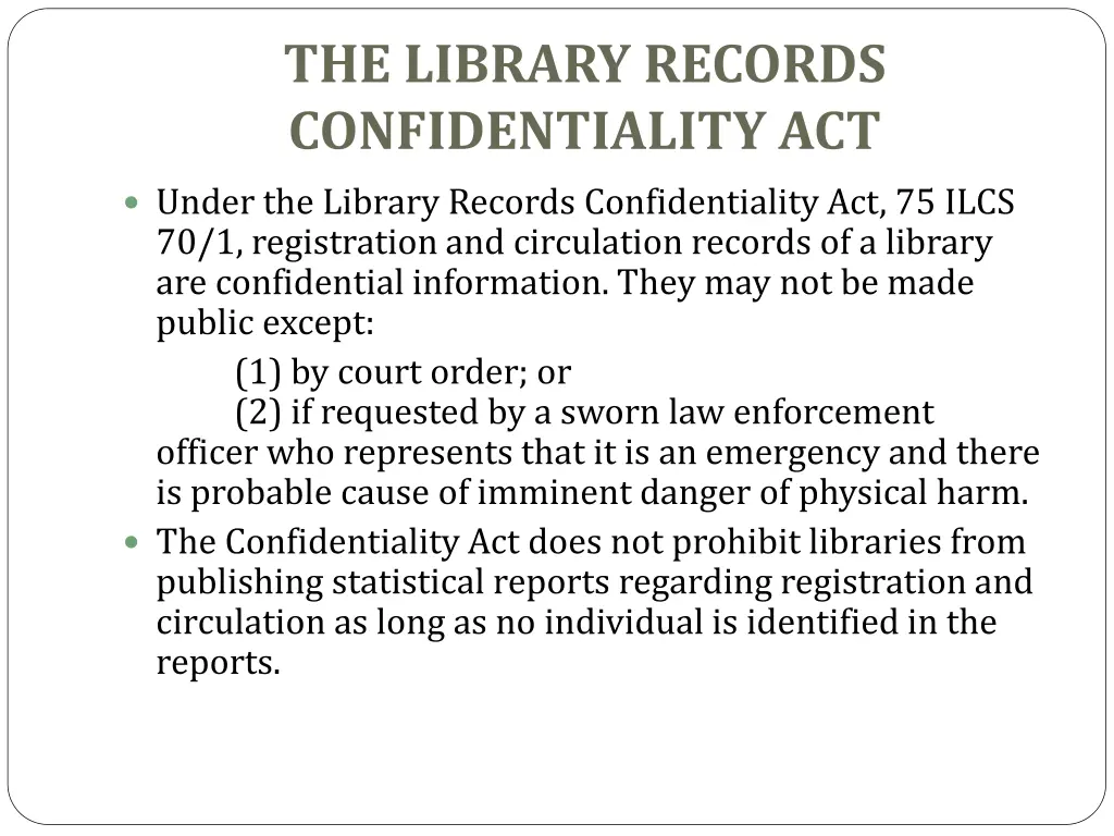 the library records confidentiality act