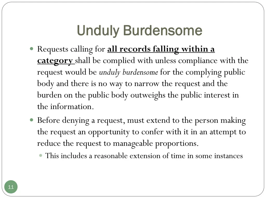 unduly burdensome unduly burdensome