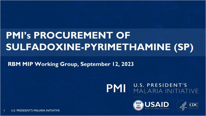 pmi s procurement of sulfadoxine pyrimethamine sp