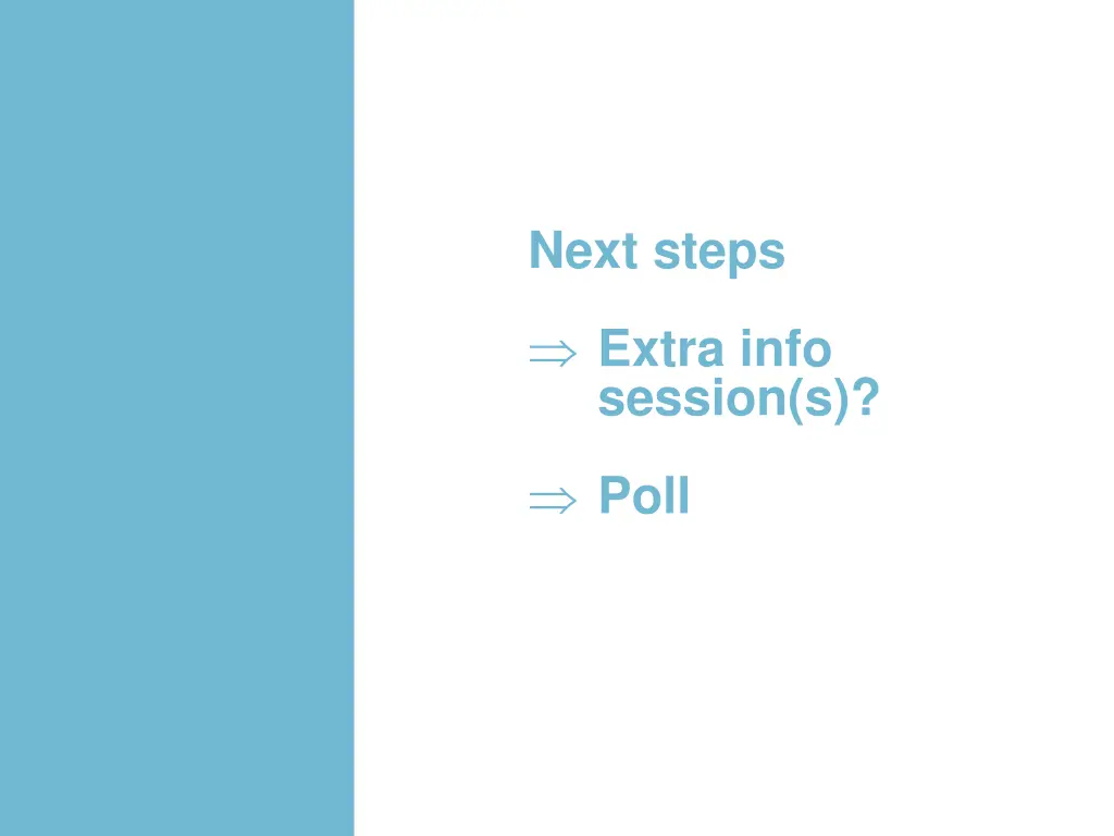 next steps