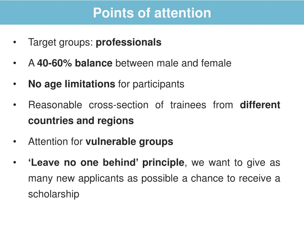 points of attention
