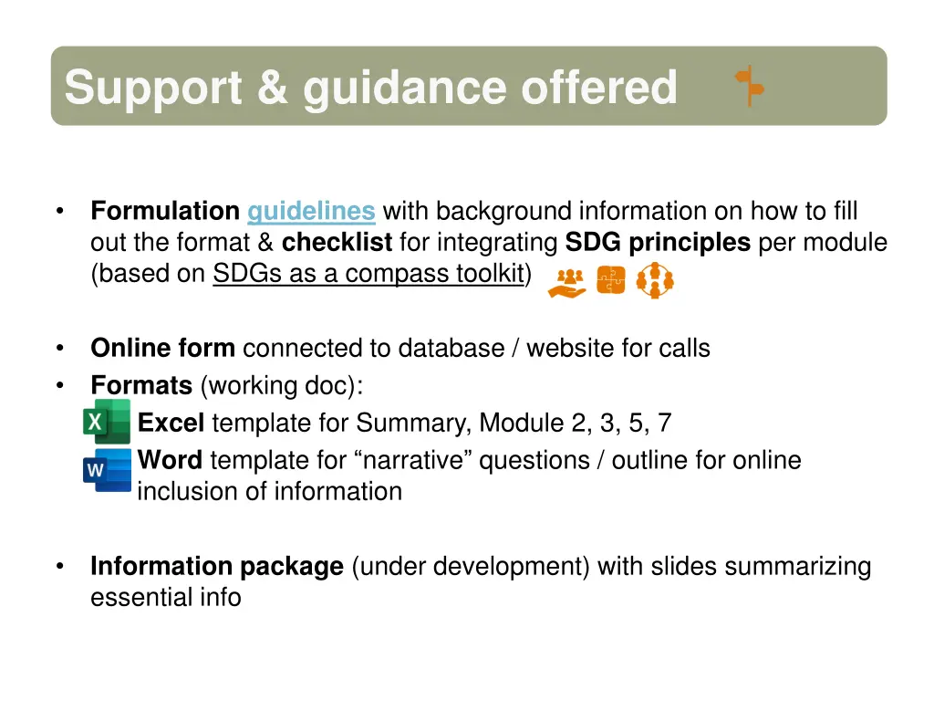 support guidance offered