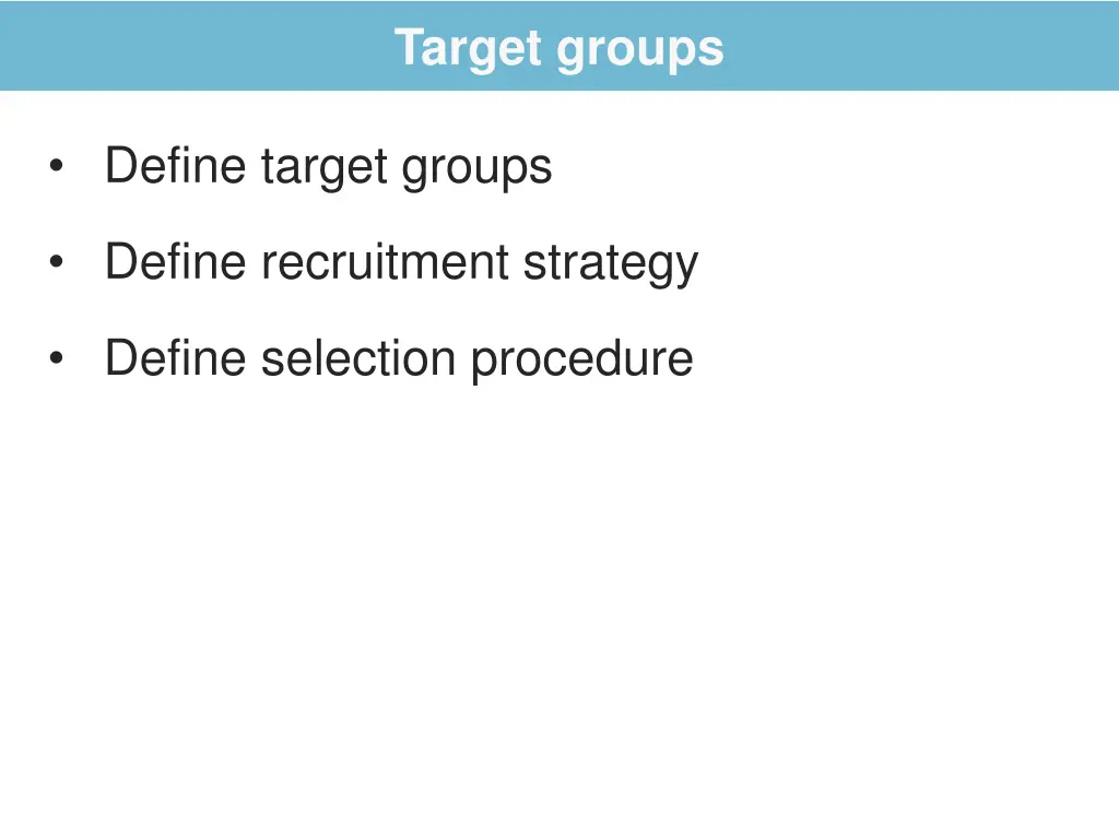 target groups