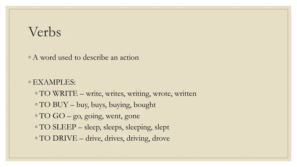verbs