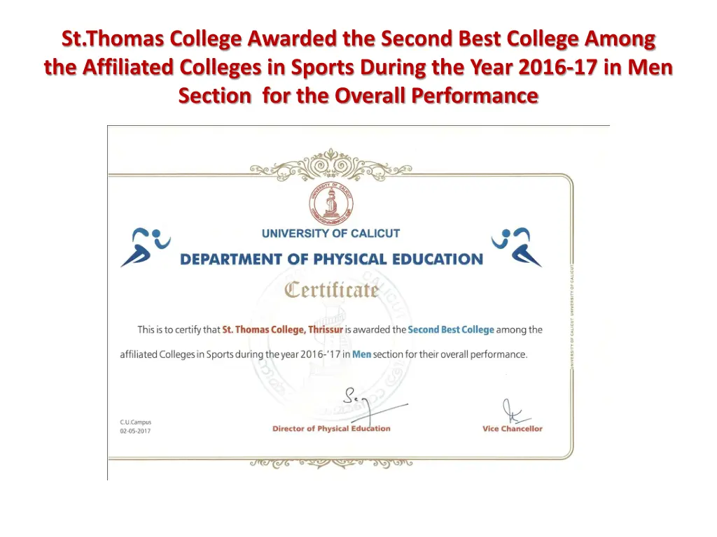 st thomas college awarded the second best college