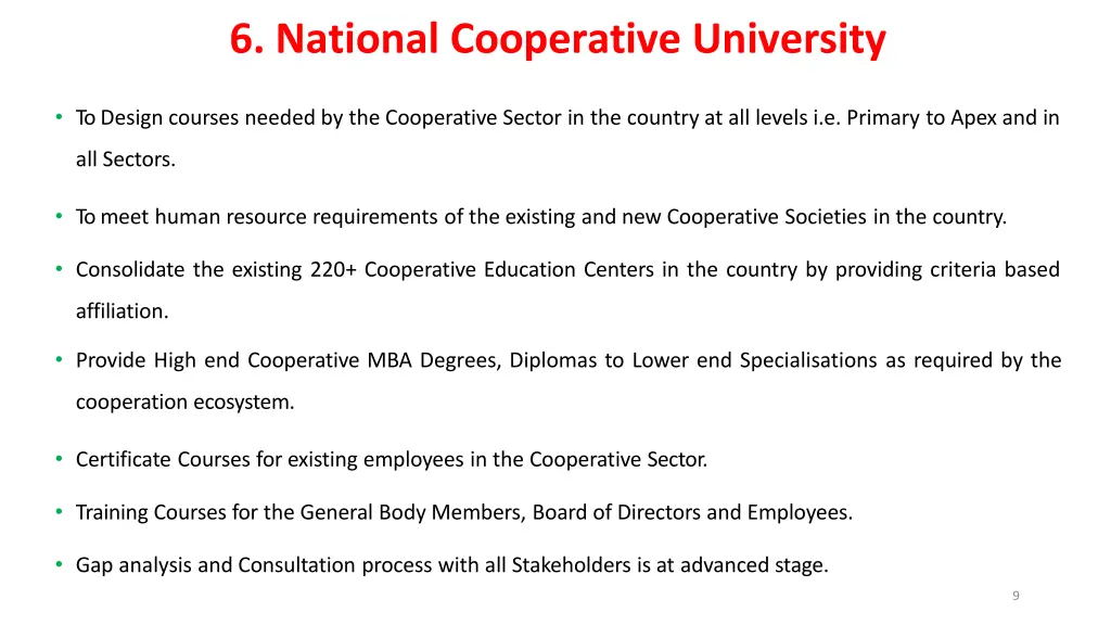6 national cooperative university