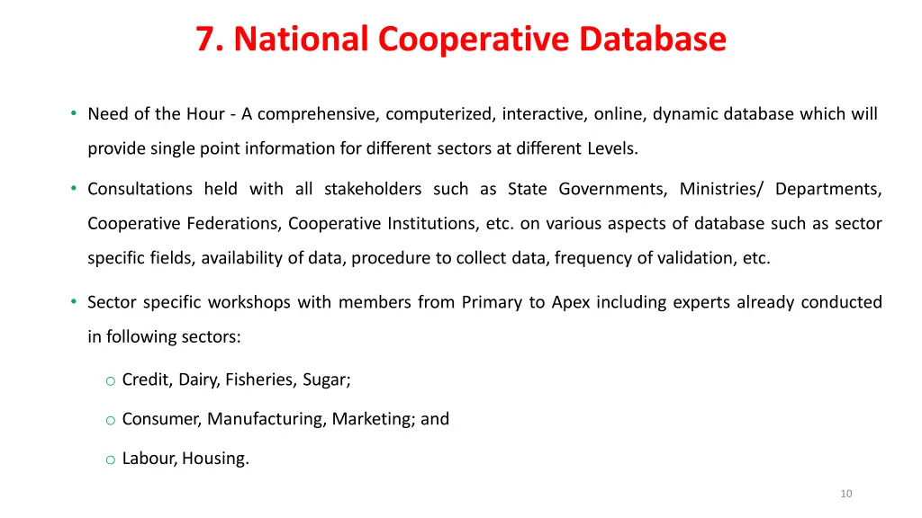 7 national cooperative database