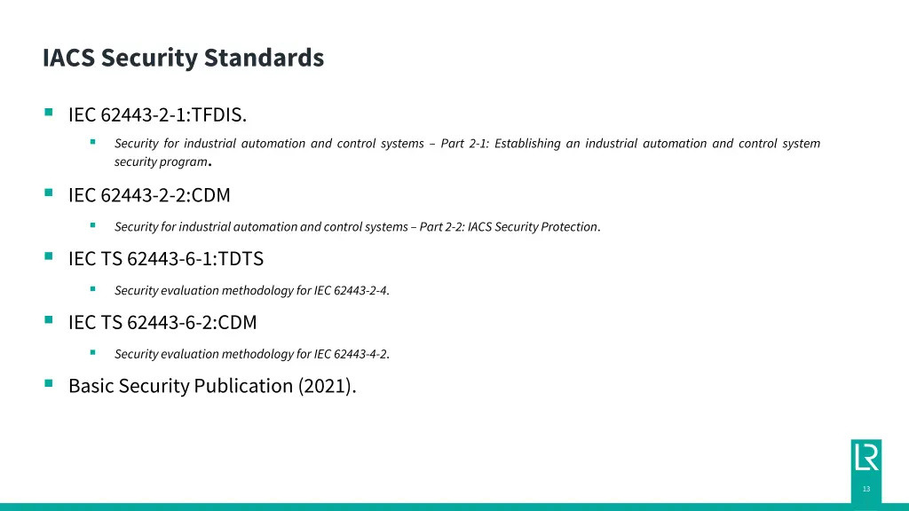 iacs security standards 1