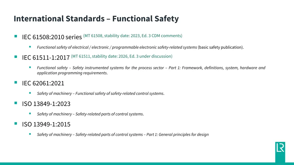 international standards functional safety