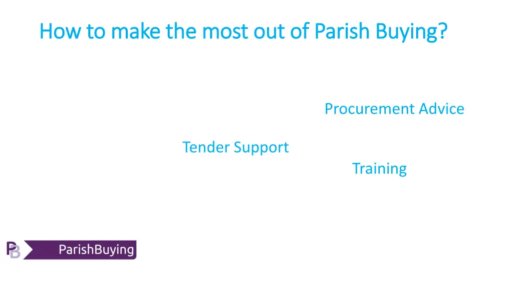 how to make the most out of parish buying 1